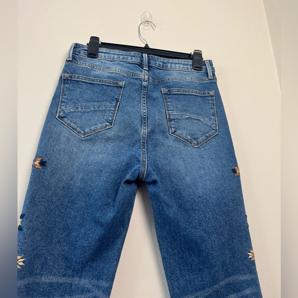 Meg Light Blue Cherokee Embroidered Side Cropped Jeans, Size 27 - Picture 7 of 10